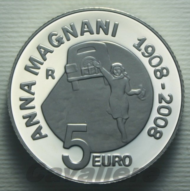 5636 - Italia 5 Euro Ag 2008 Anna Magnani