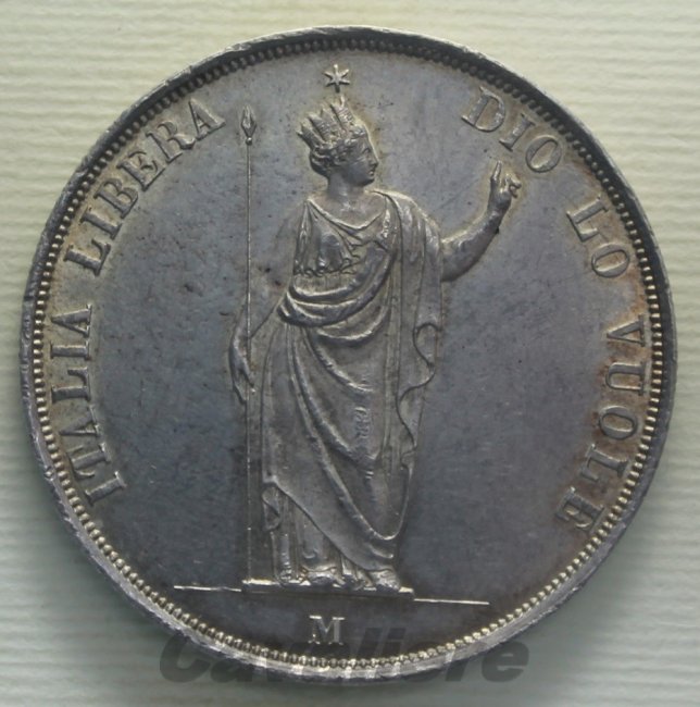 5871 - Milano 5 Lire Ag 1848 -RR-