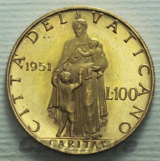 5927 - Pio XII 100 Lire Au 1951 -RR-