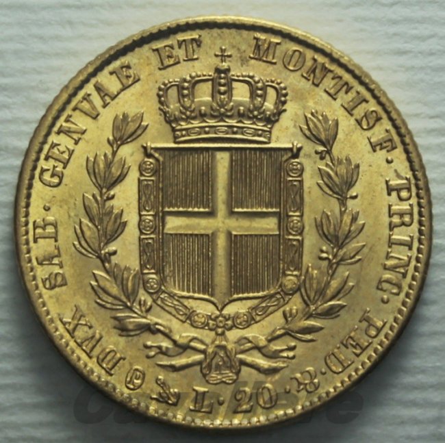 5950 - Genova 20 Lire Au 1845