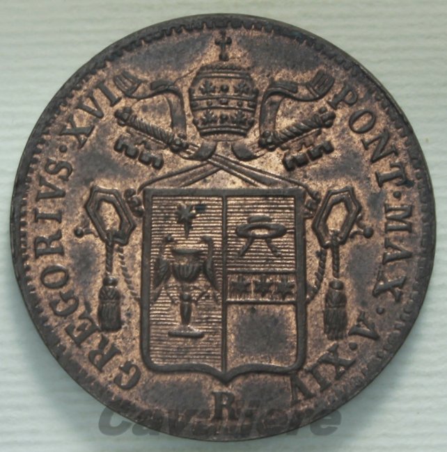 6010 - Gregorio XVI  Baiocco Cu 1844 XIV